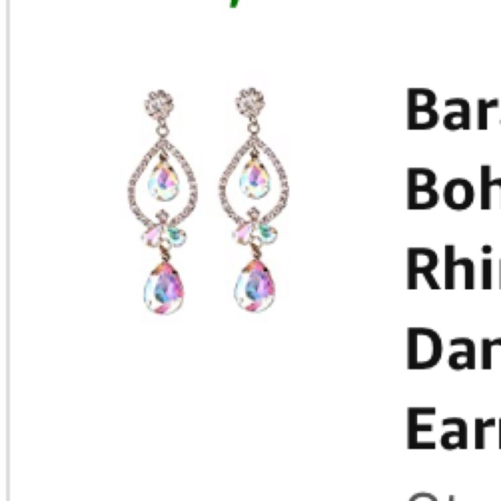 🛍 Boho Rhinestone Tassel Dangle Drop Earrings